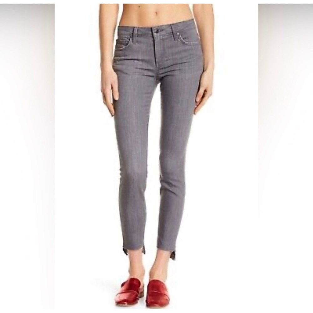 Joe's Jeans Vera Skinny Ankle Grey Released Step Hem Fray Crop Jean 28 Stretch
